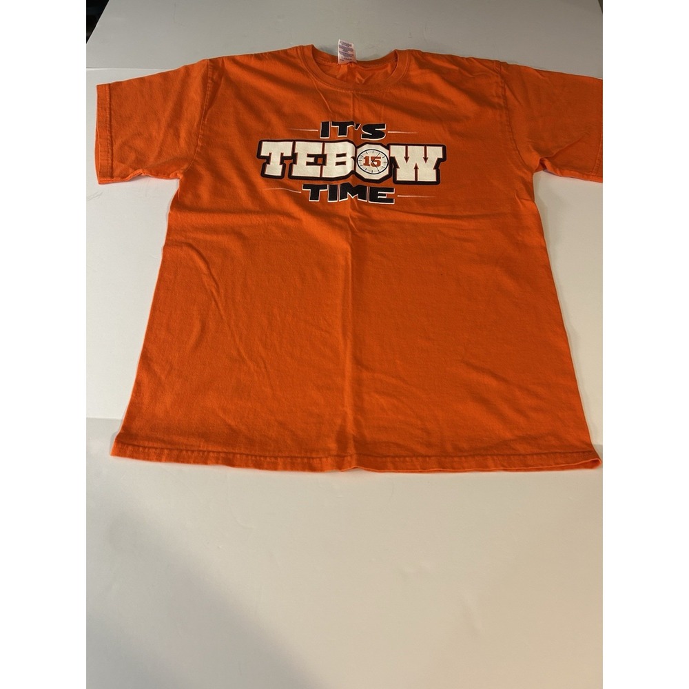 Tebow Tshirt Men's Large, Orange‎ Gildan Brand